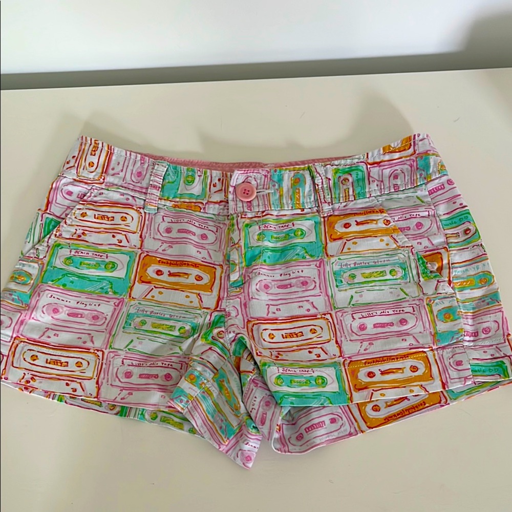 Lilly Pulitzer mix tape cassette Walsh shorts 0 XS